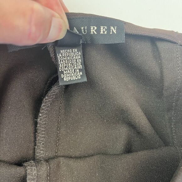 Ralph Lauren Black Label Wool Straight Leg Pants 6 Chocolate Brown Quiet Luxury - Picture 12 of 15